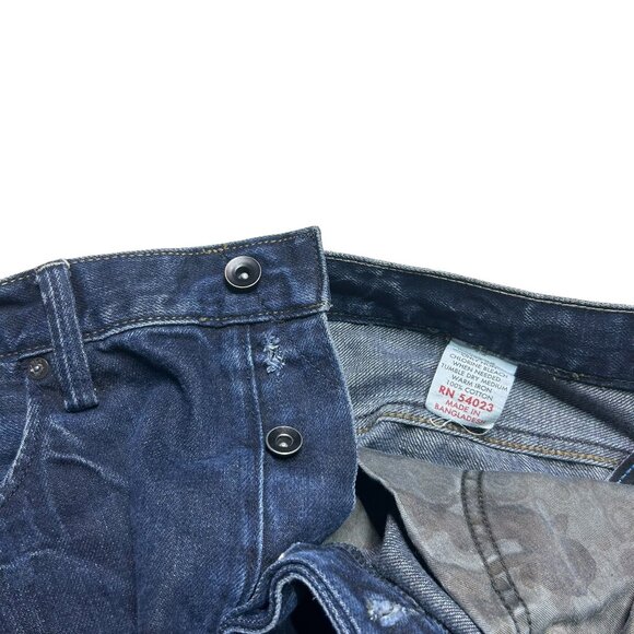 Gap 1969 Jeans Mens 32 X 28 Morrison Straight Leg Button Fly Dark Wash Denim - Picture 10 of 12